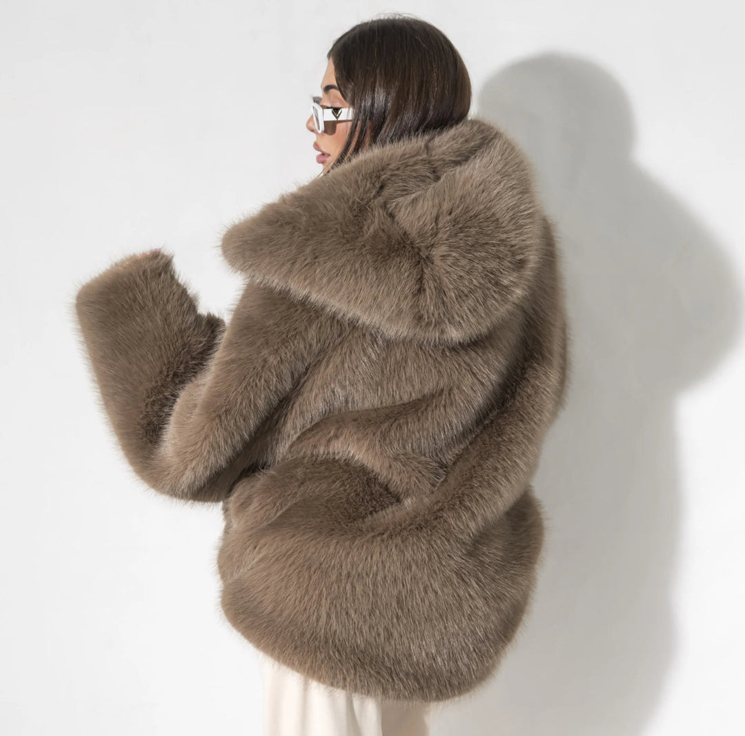 Vittoria Soft Fur Hooded Coat
