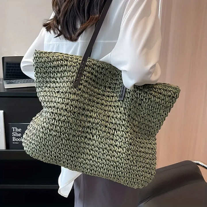 Alessia Straw Beach Tote Bag