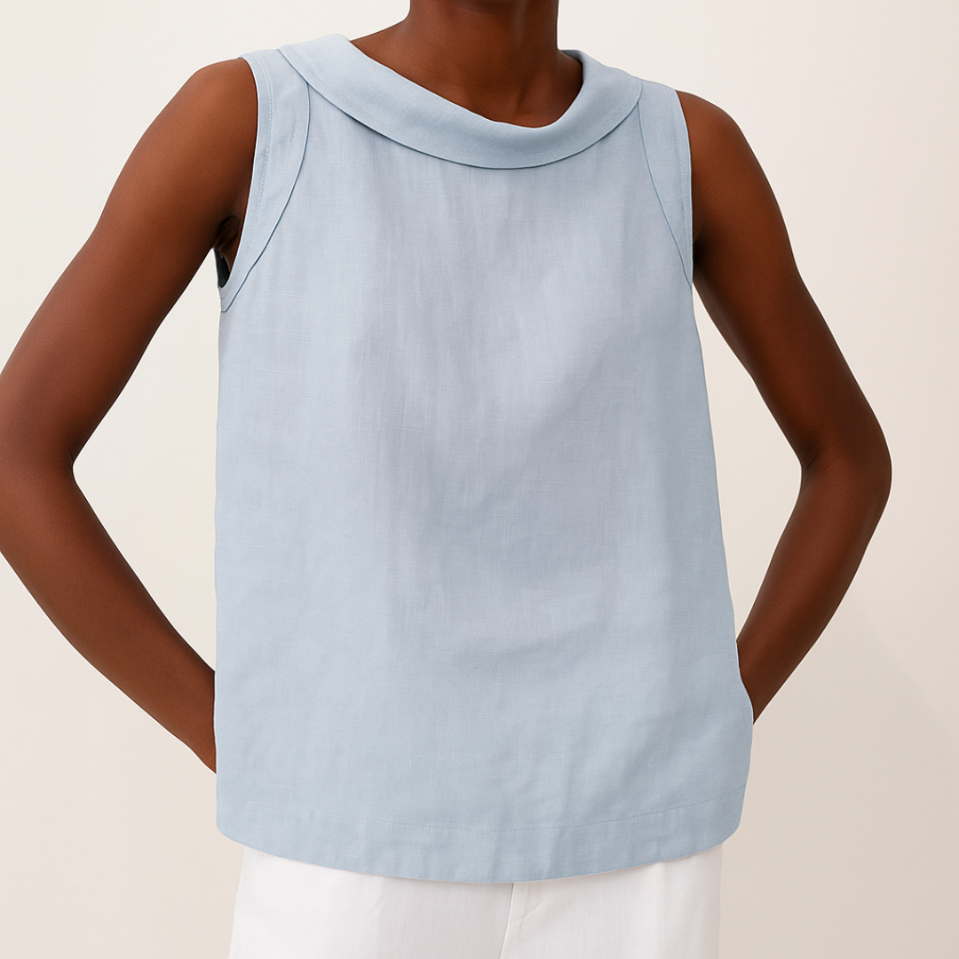 Kayla Sleeveless Roll Collar Top