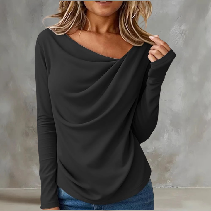 Simone Draped Neck Blouse