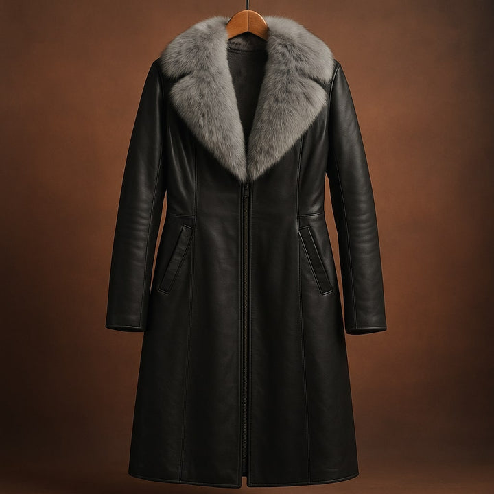 Margaux Fur-Trim Leather Coat