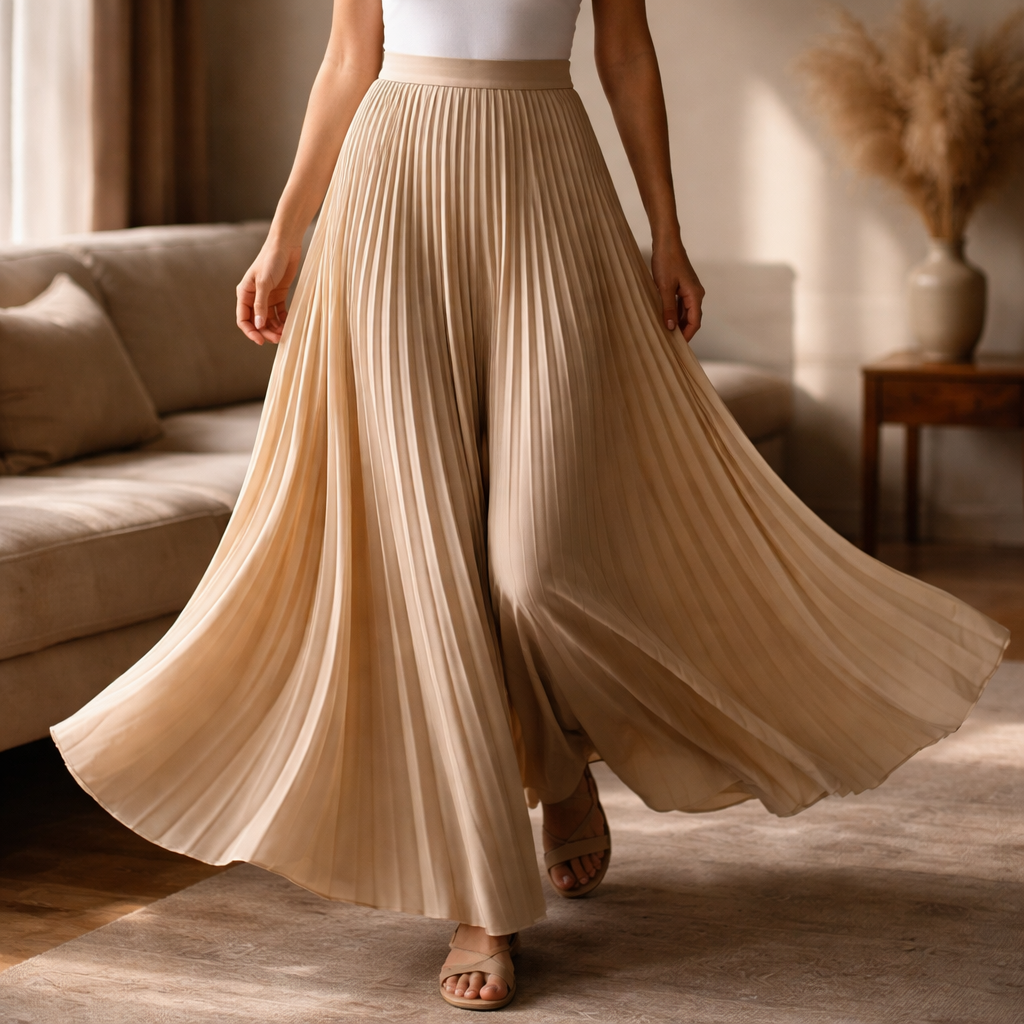 Simona Pleated A-Line Skirt