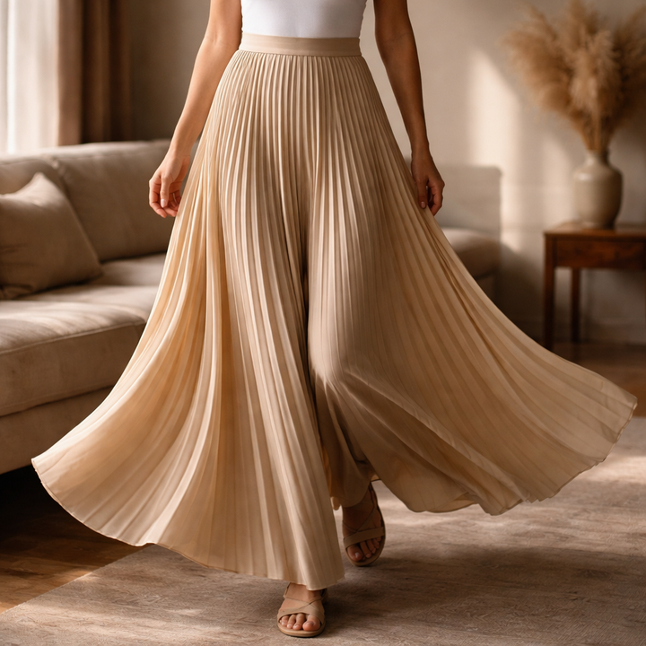 Simona Pleated A-Line Skirt
