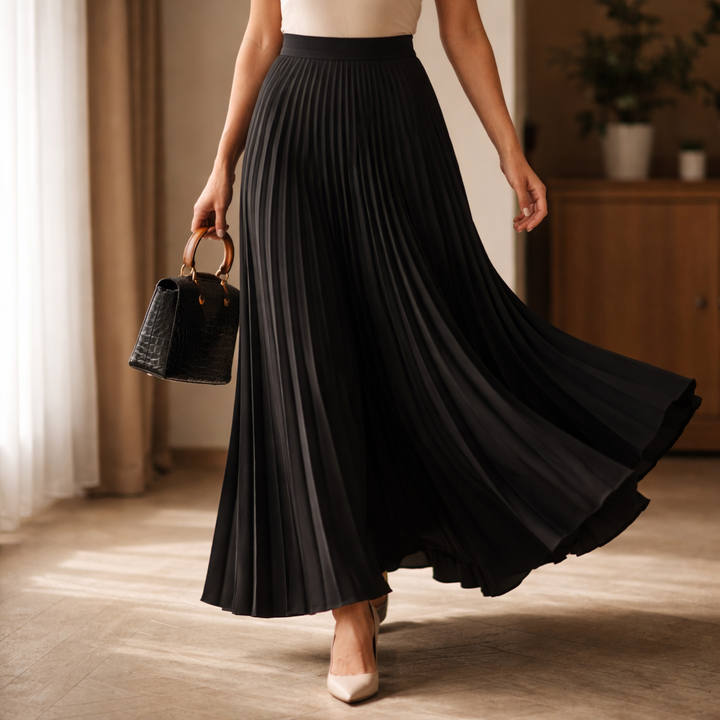 Simona Pleated A-Line Skirt