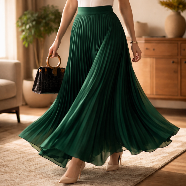 Simona Pleated A-Line Skirt