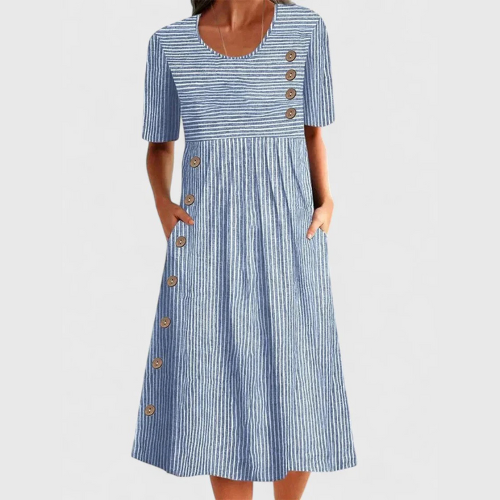 Mila Striped Midi Dress