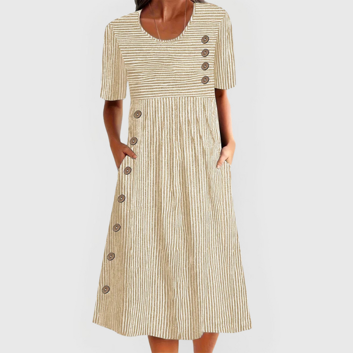 Mila Striped Midi Dress