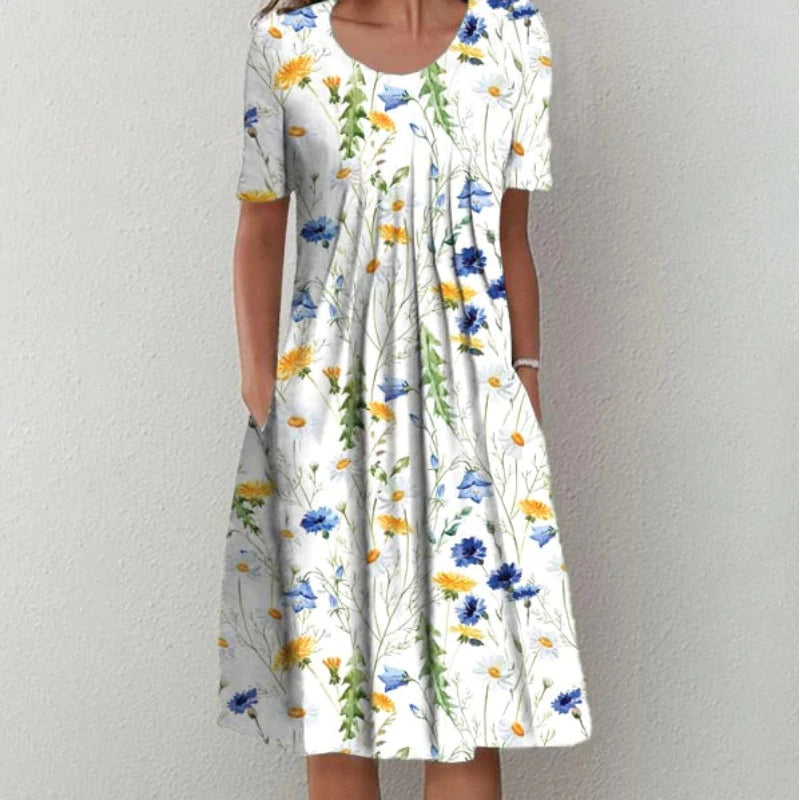 Valentine Floral Pocket Midi Dress