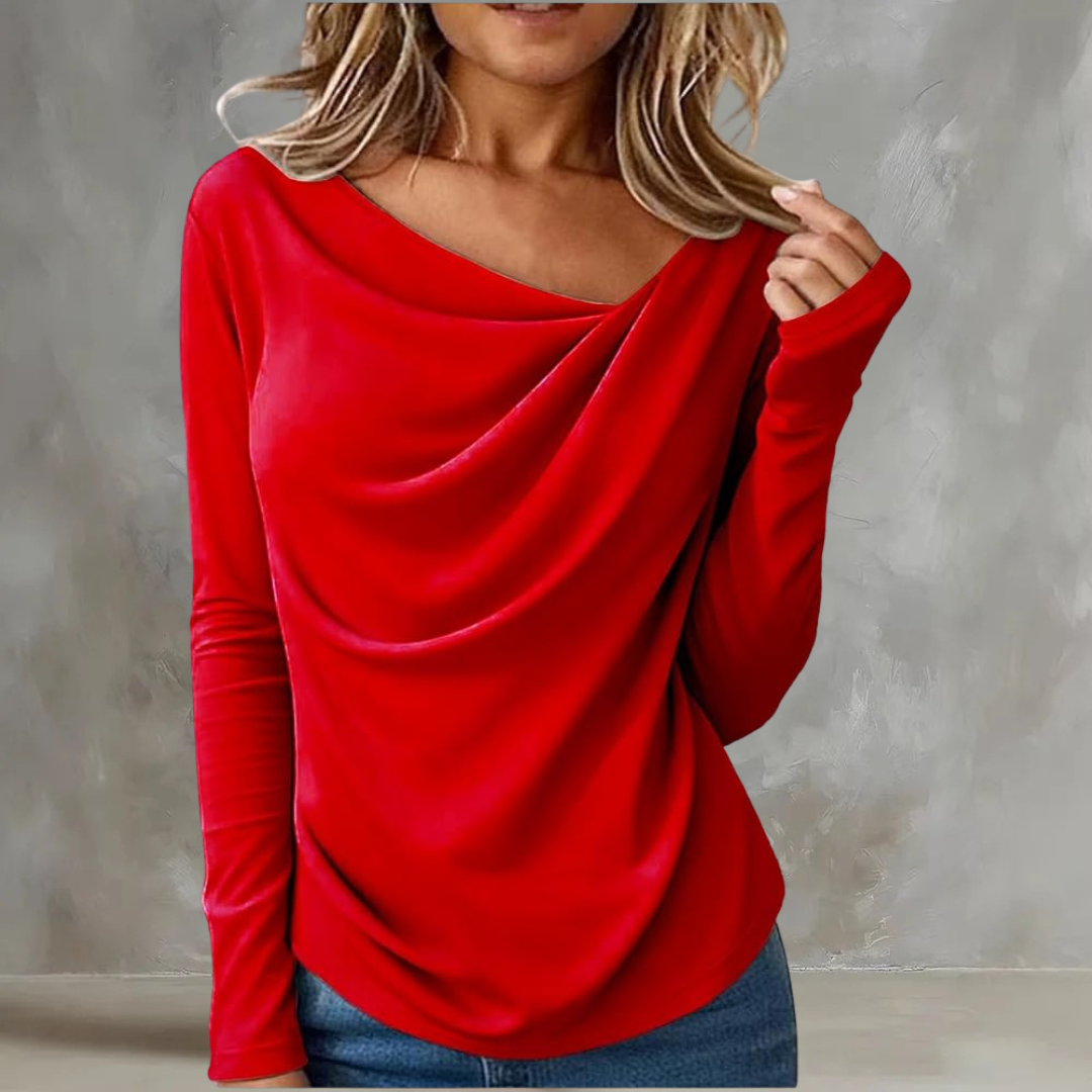 Simone Draped Neck Blouse