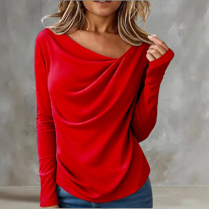 Simone Draped Neck Blouse