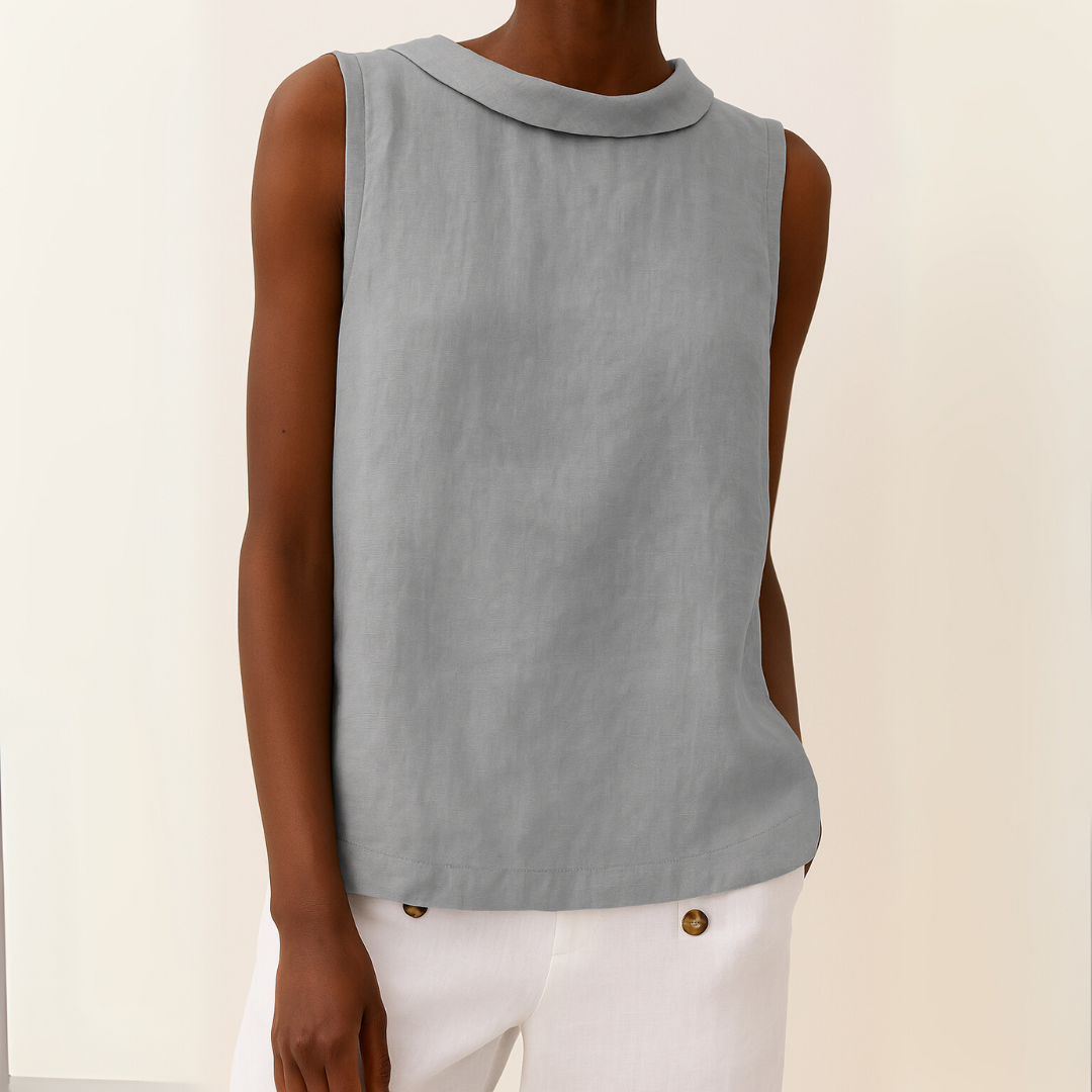 Kayla Sleeveless Roll Collar Top