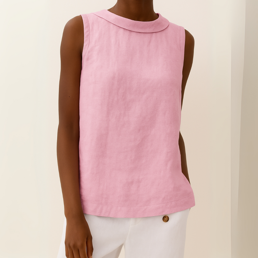 Kayla Sleeveless Roll Collar Top