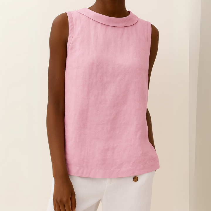 Kayla Sleeveless Roll Collar Top