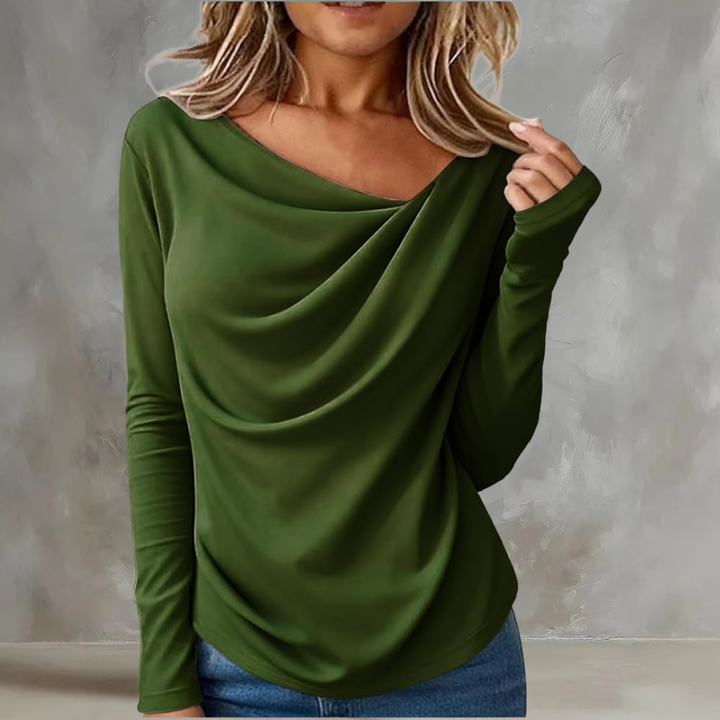 Simone Draped Neck Blouse