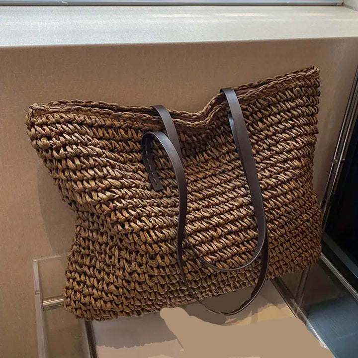 Alessia Straw Beach Tote Bag