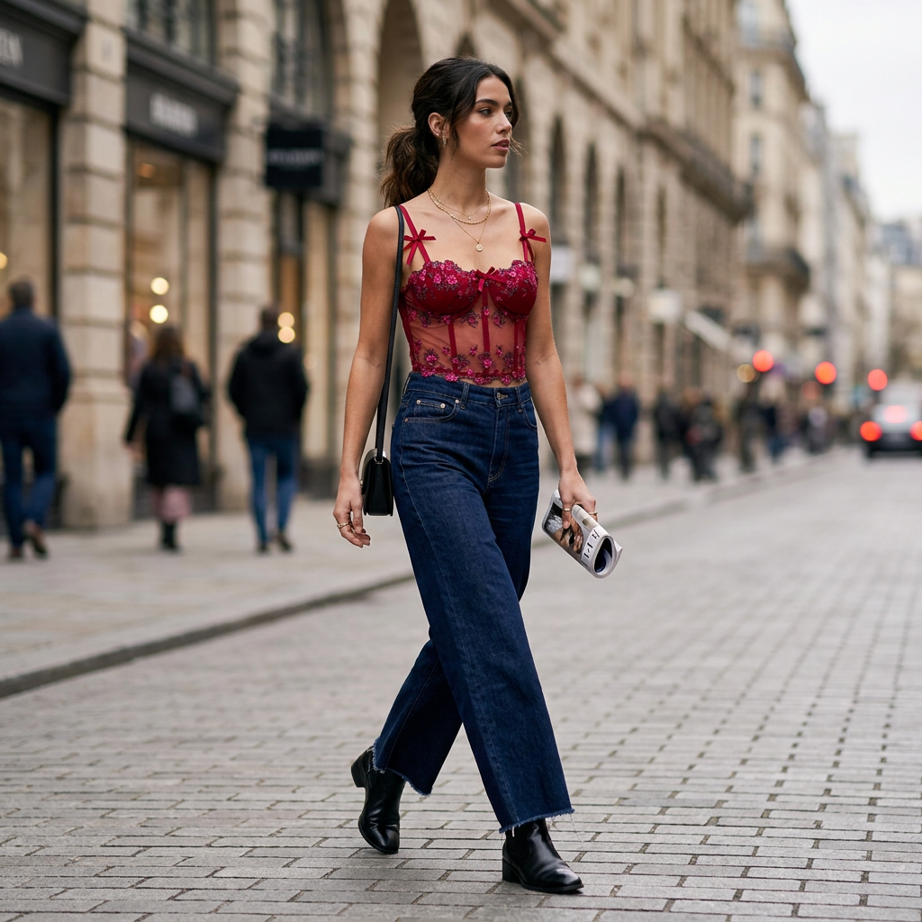 Aurelia Floral Embroidered Corset Top