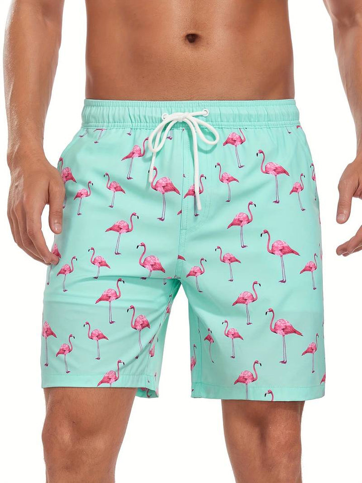 Ronan Flamingo Print Swim Trunk
