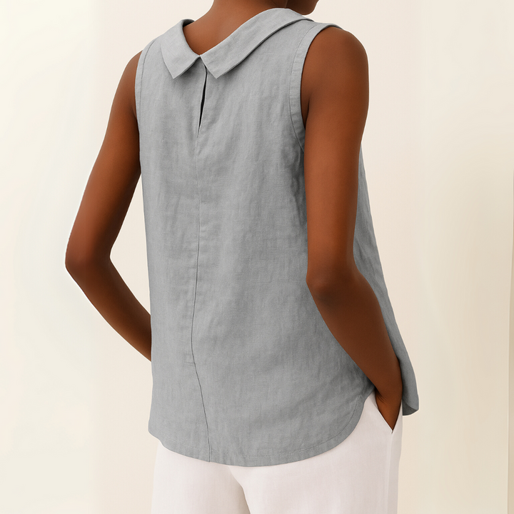 Kayla Sleeveless Roll Collar Top