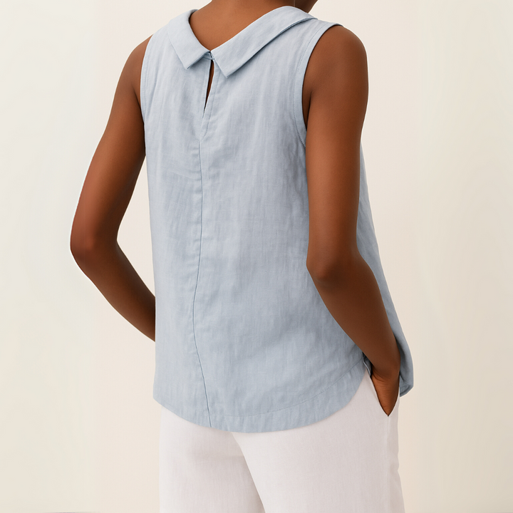 Kayla Sleeveless Roll Collar Top