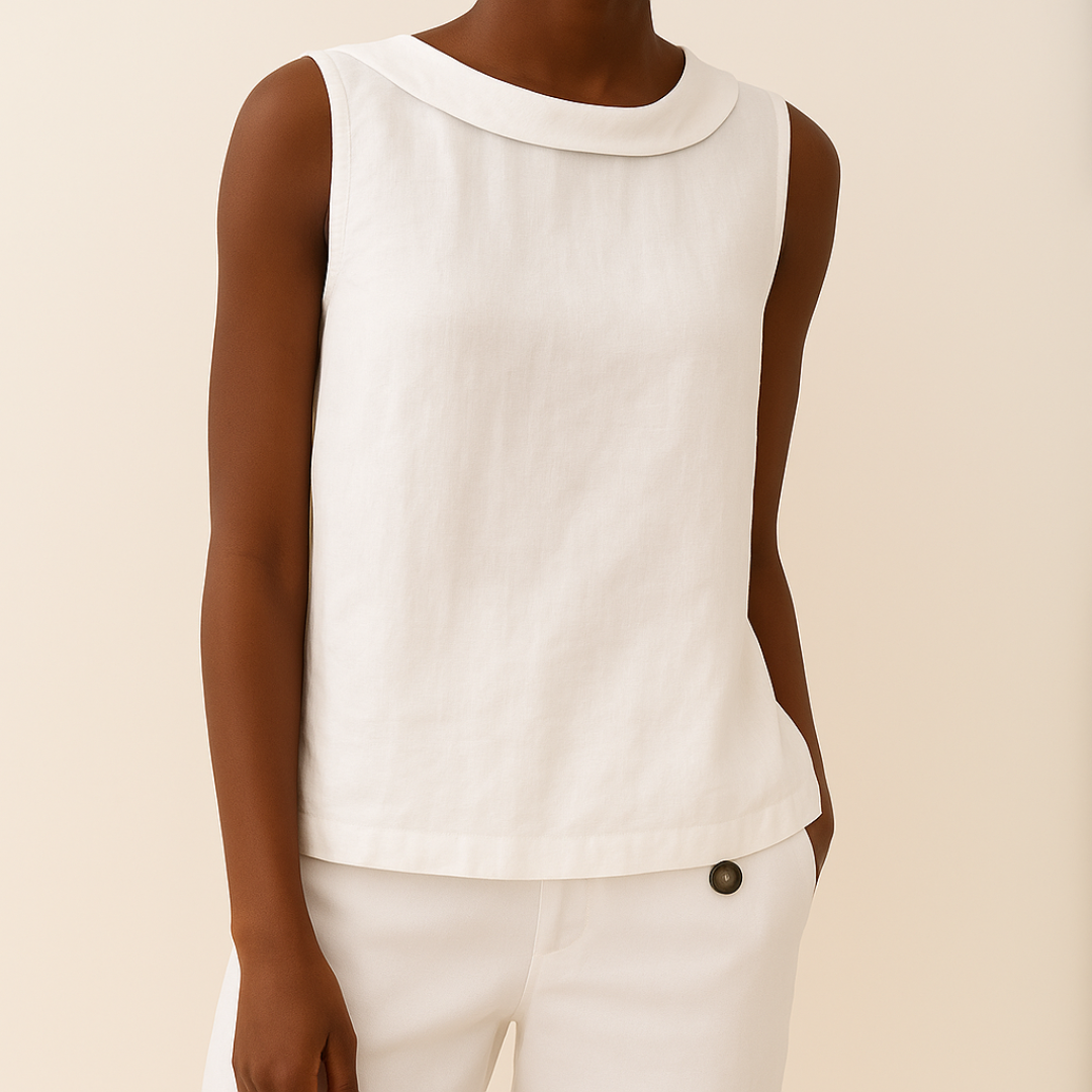 Kayla Sleeveless Roll Collar Top