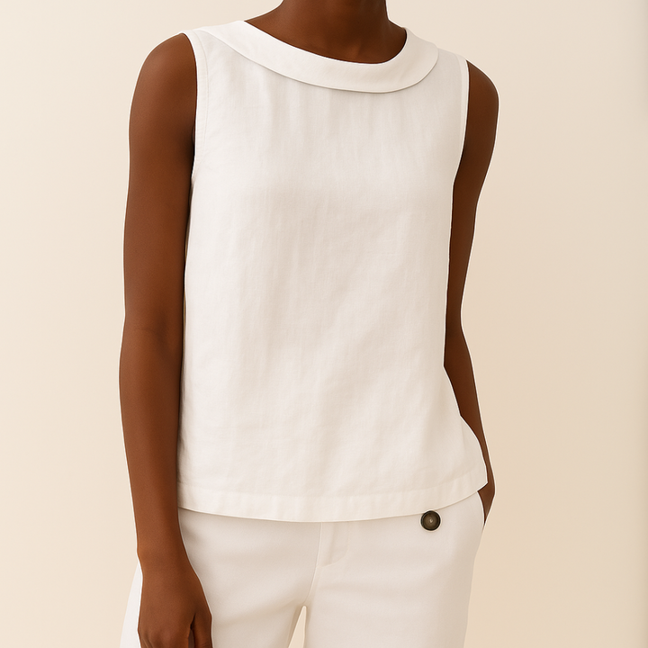 Kayla Sleeveless Roll Collar Top