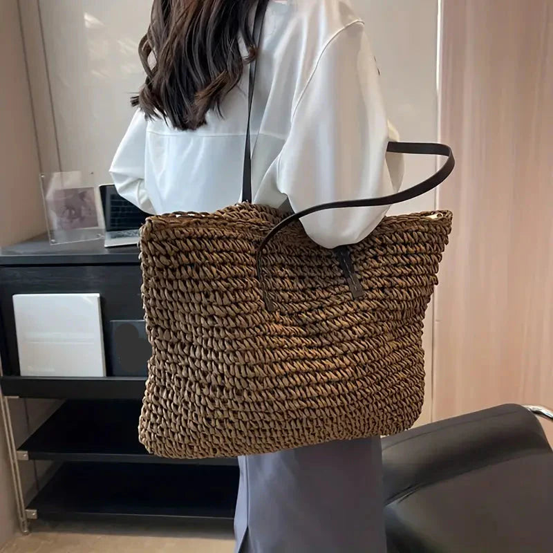 Alessia Straw Beach Tote Bag