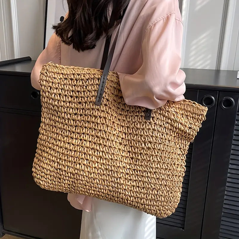Alessia Straw Beach Tote Bag