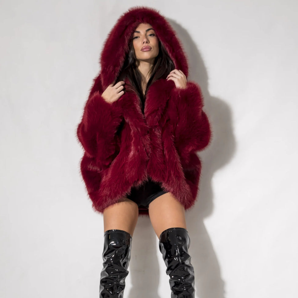 Vittoria Soft Fur Hooded Coat