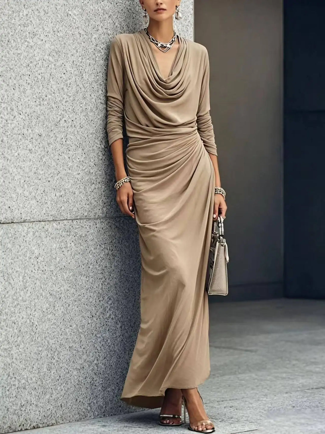 Vesper Draped Cowl Maxi Dress