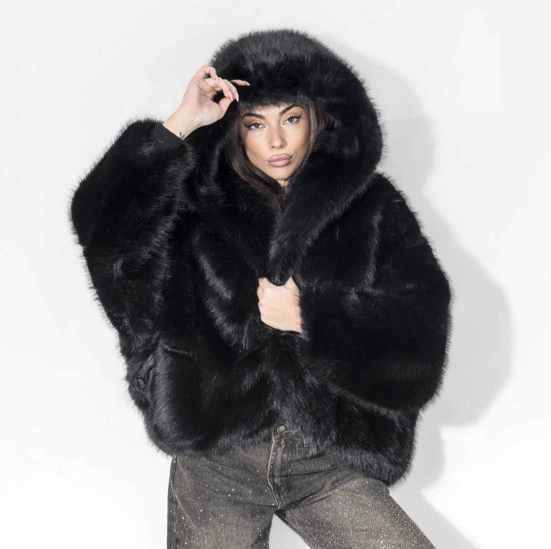 Vittoria Soft Fur Hooded Coat