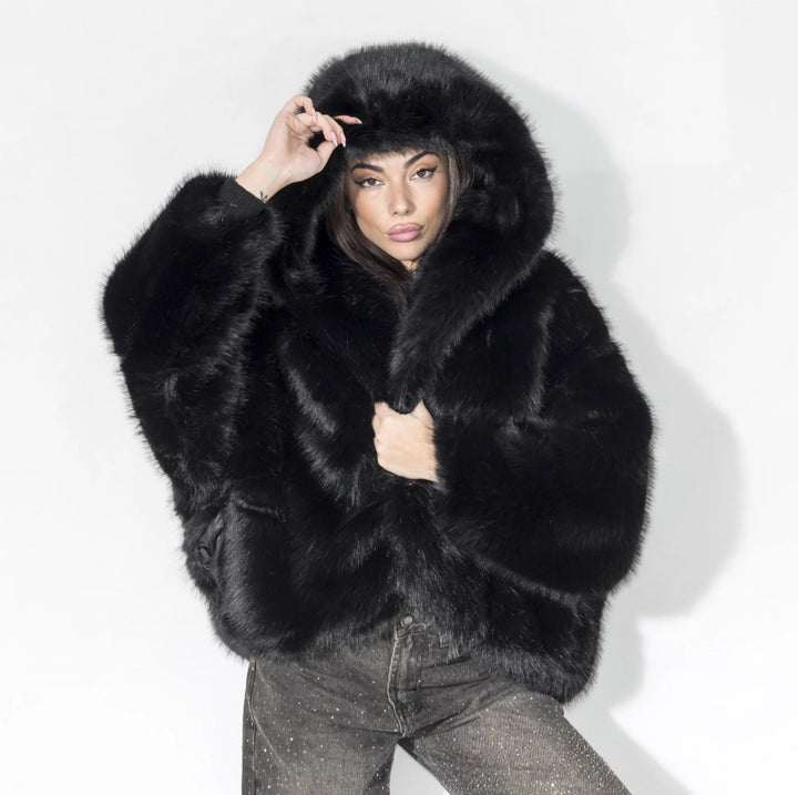Vittoria Soft Fur Hooded Coat