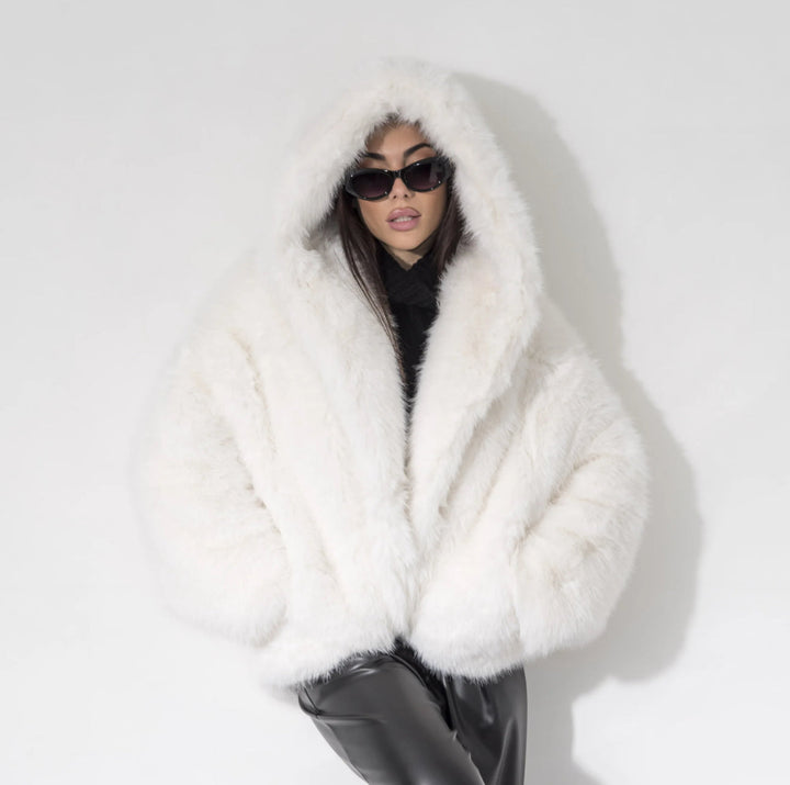 Vittoria Soft Fur Hooded Coat