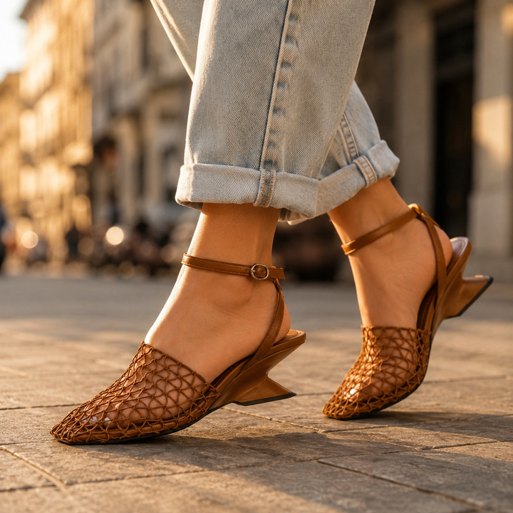 Aria Square Toe Slingback Sandals