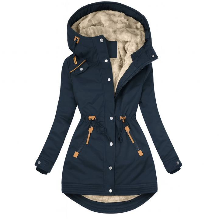 Olivia Long Quilted Hooded Coat