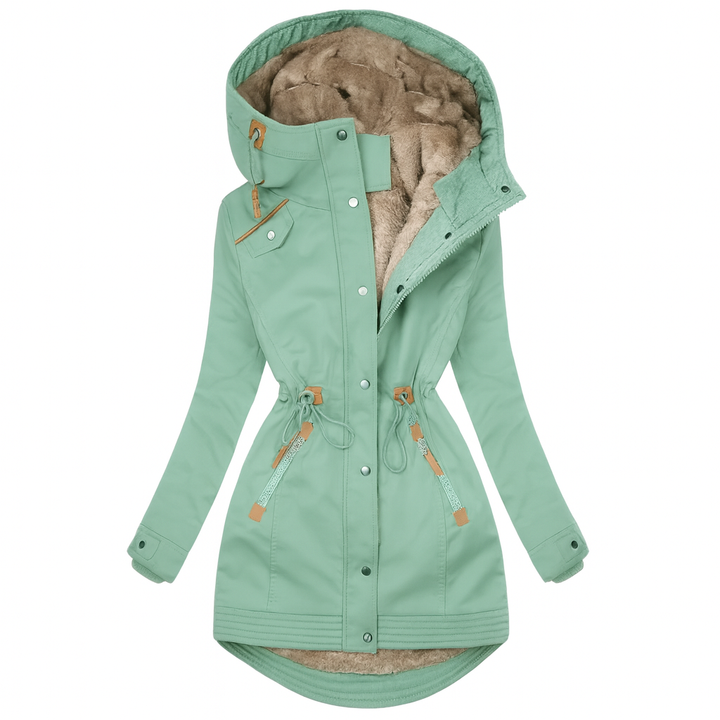 Olivia Long Quilted Hooded Coat