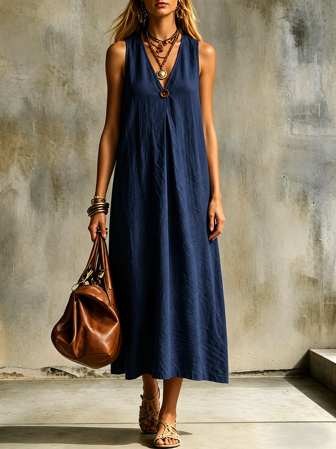 Monroe Effortless V Neck Maxi Dress