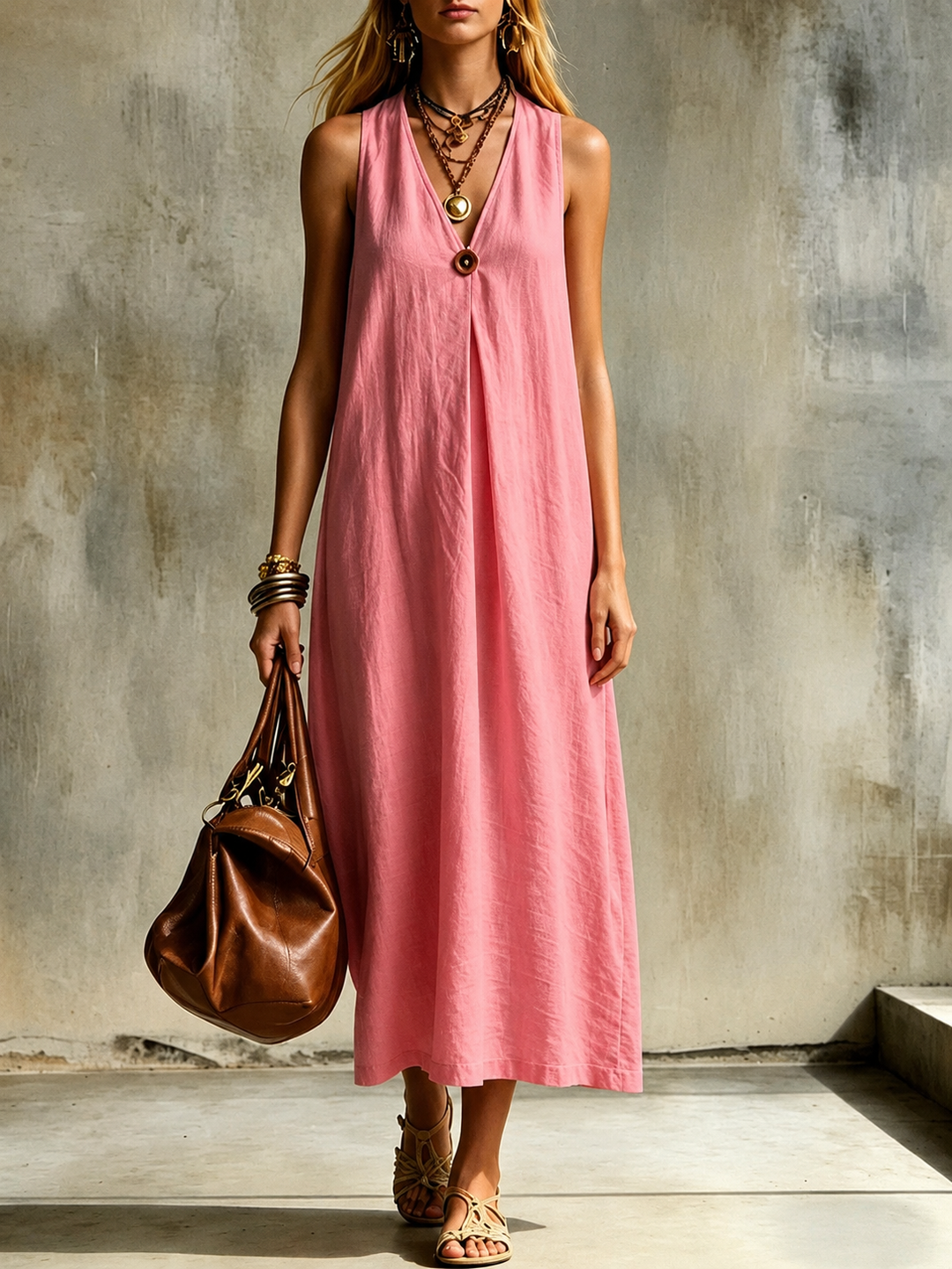 Monroe Effortless V Neck Maxi Dress