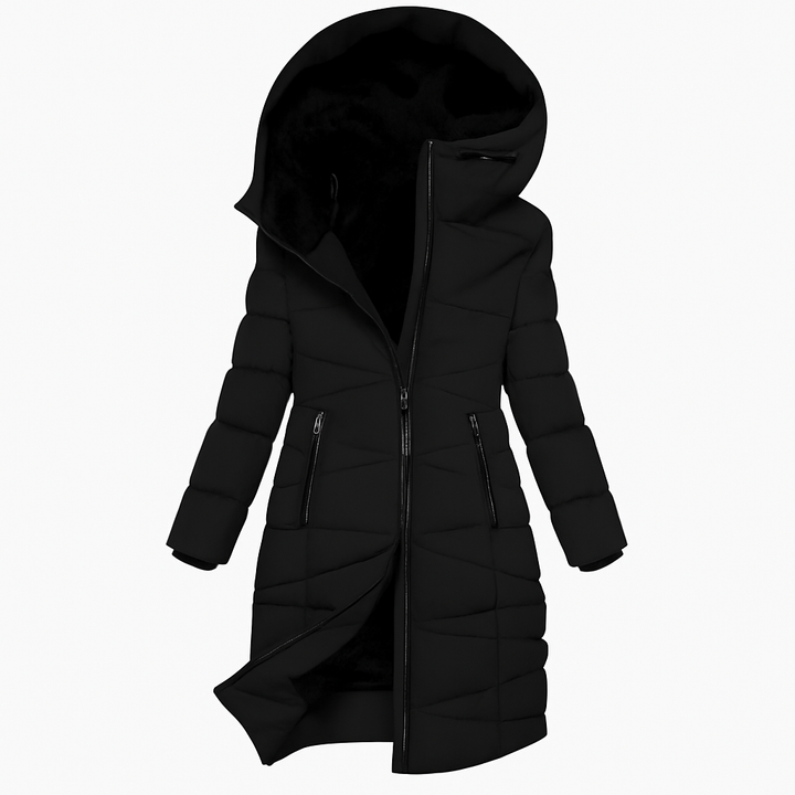 Florentina Long Quilted Hooded Coat