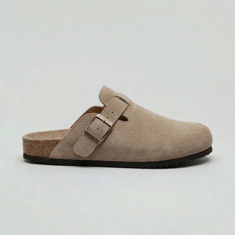 Rowan Adjustable Buckle Suede Clogs