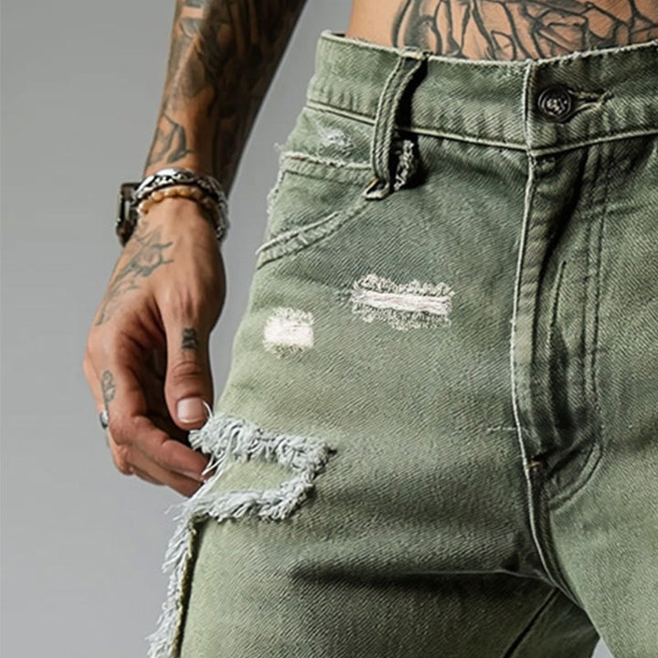 Harlan Ripped Stretch Denim Shorts