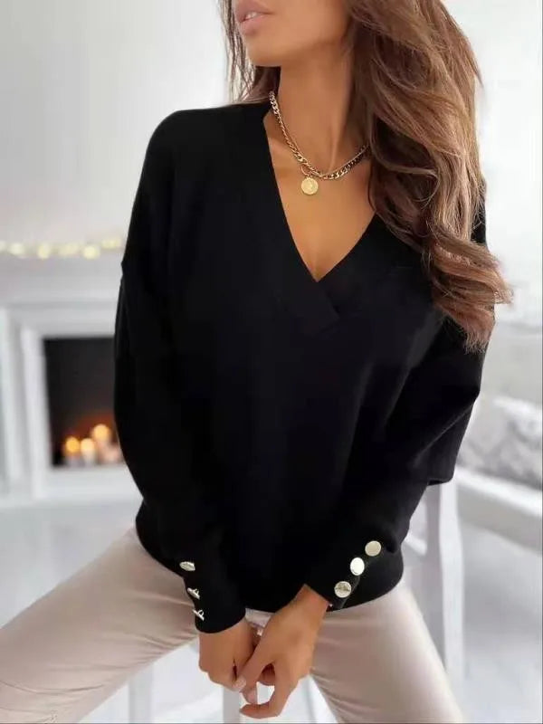 Adeline Button Cuff Knit Sweater