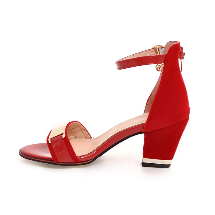 Ariel Open Toe Block Heels