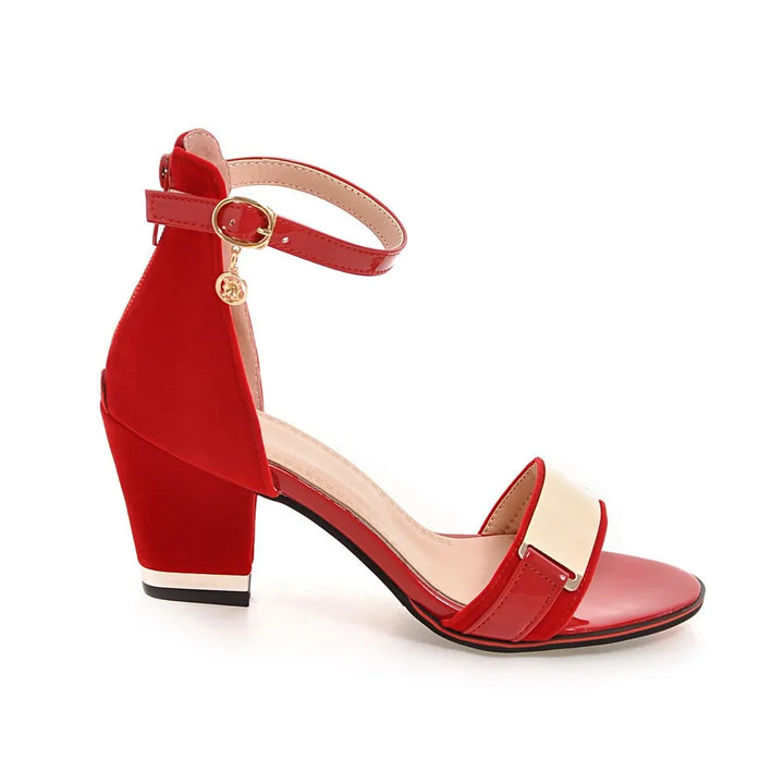 Ariel Open Toe Block Heels