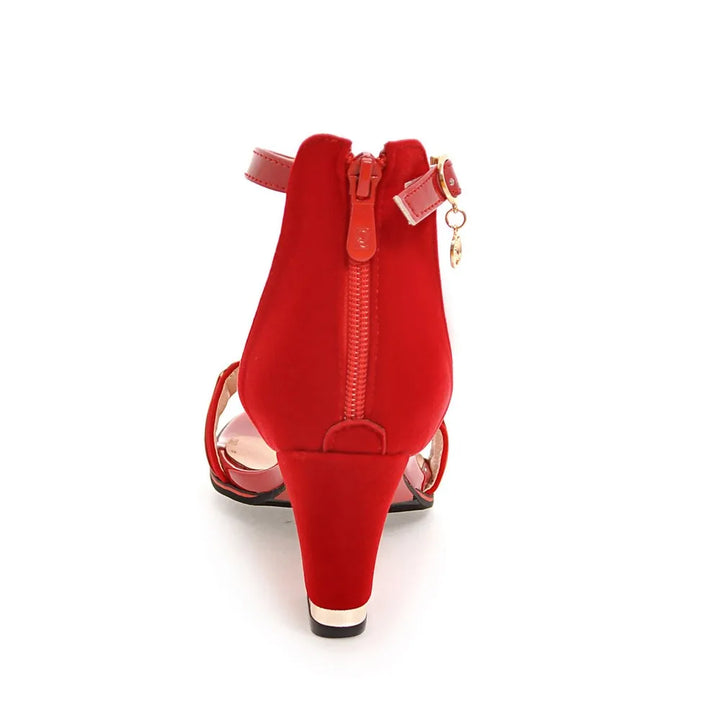 Ariel Open Toe Block Heels