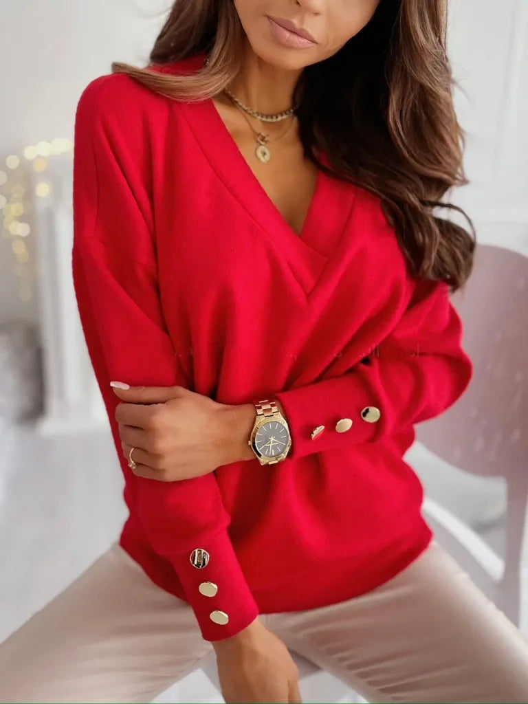 Adeline Button Cuff Knit Sweater