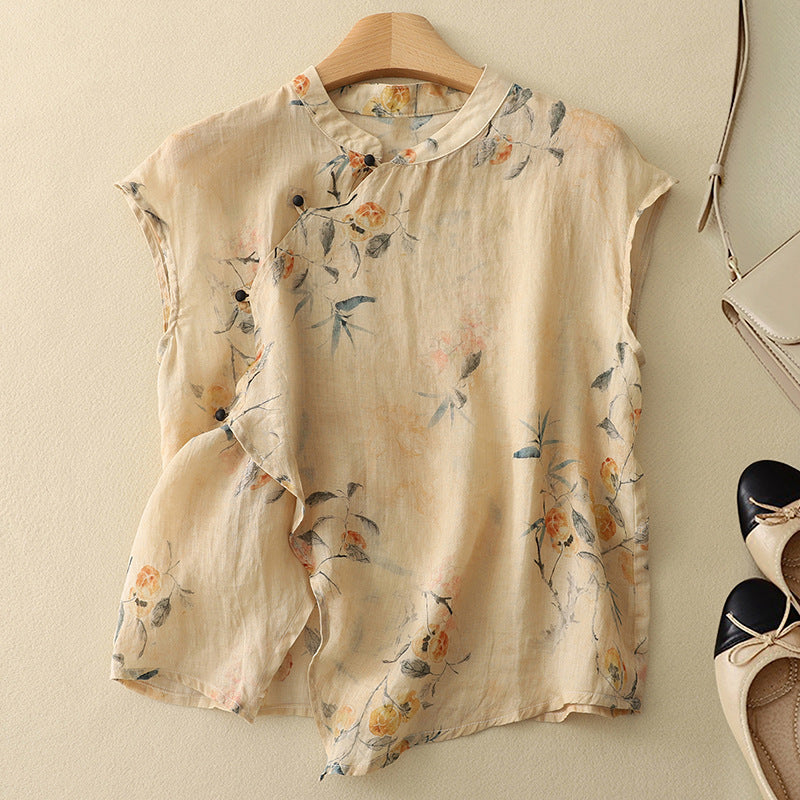 Elara  Vintage Sleeveless Top