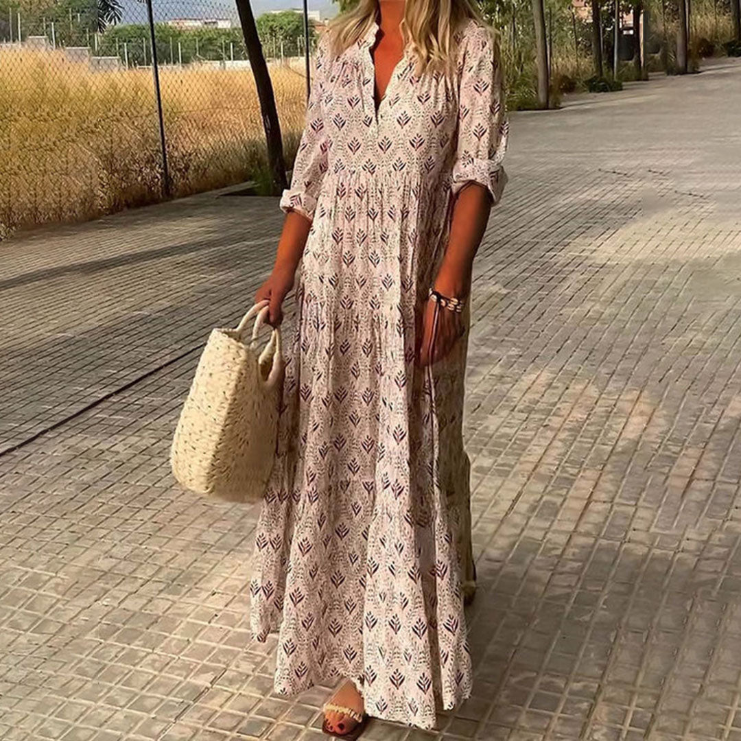 Maxine Boho Print Maxi Dress