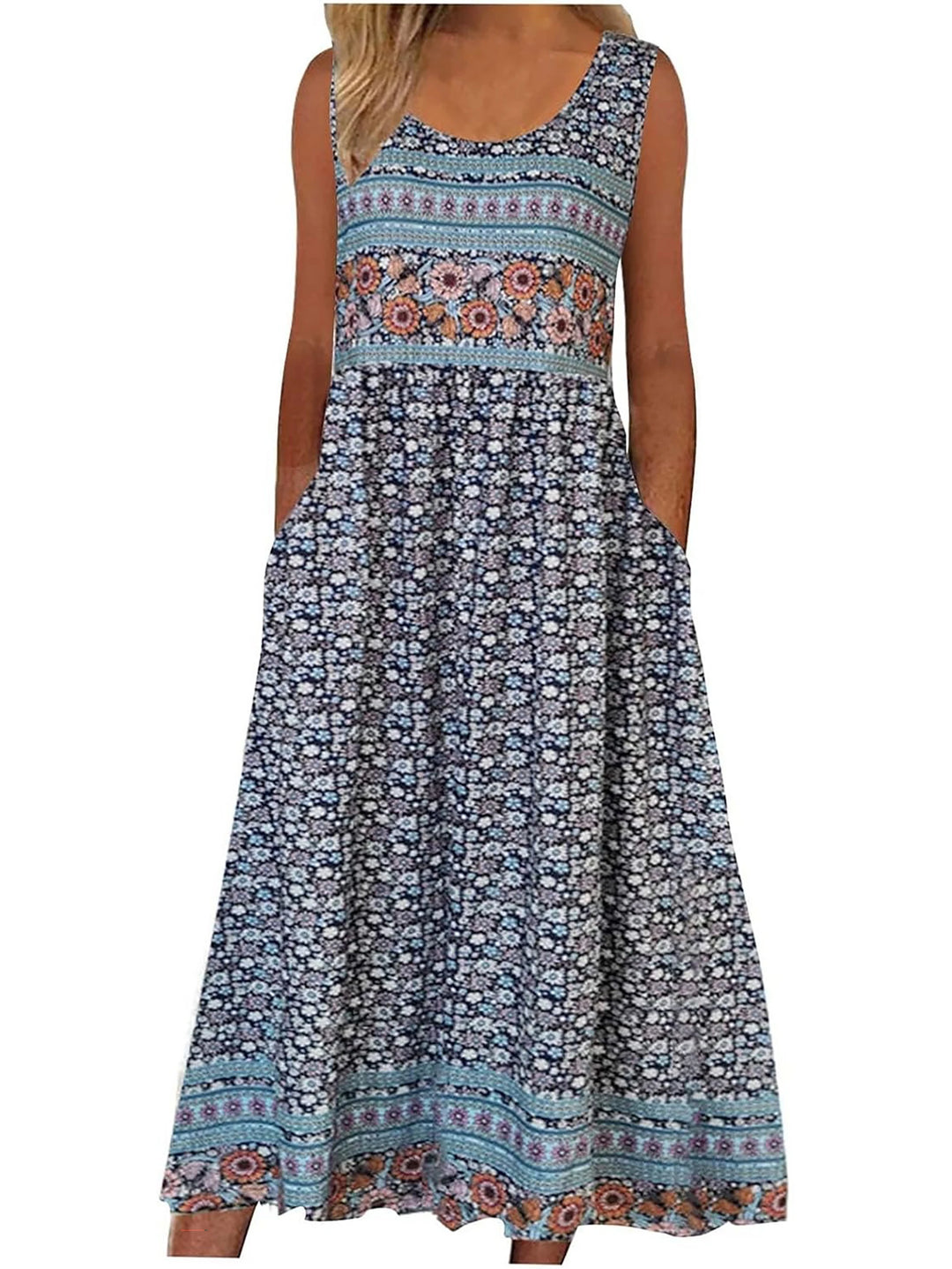 Eliane Boho Floral Midi Dress