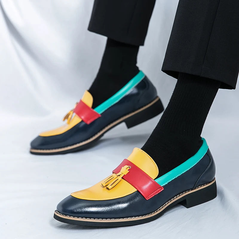 Alistair Colorblock Tassel Loafers