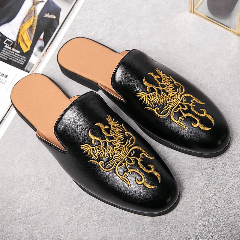 Gabriel Embroidered Mule Loafers